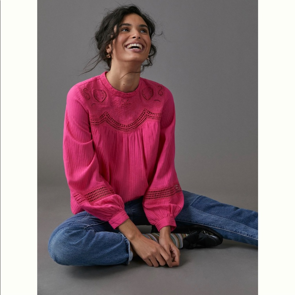 ANTHROPOLOGIE NWT HARMONY LACE BLOUSE 🍒